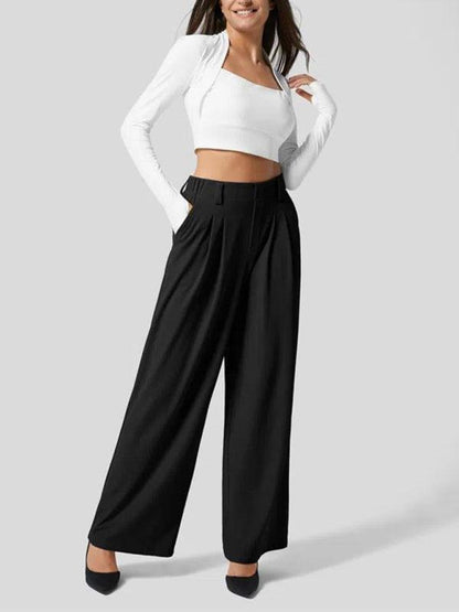 Chic Women Wide Leg Pants – High-Waist Stretchable