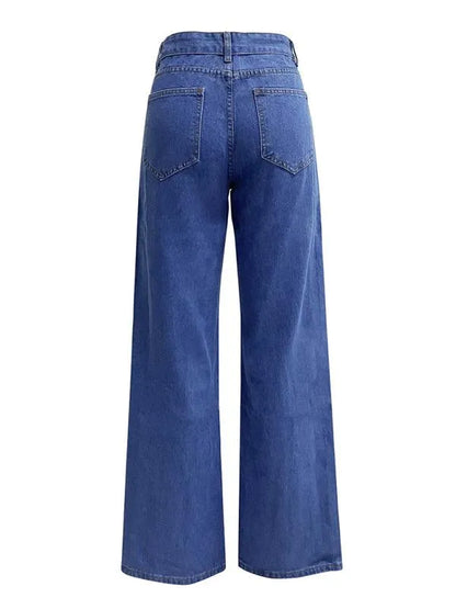Casual Women Jeans – High-Waist Flat Front -Guocali