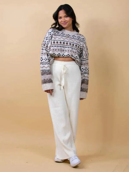 Casual Women's Trousers – High Rise Drawstring Fit -Guocali