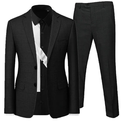 Checked Men Suit - Business Formal Attire -Guocali