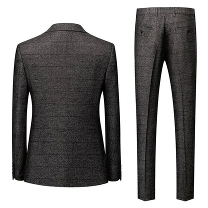 Checked Men Suit - Business Formal Attire -Guocali