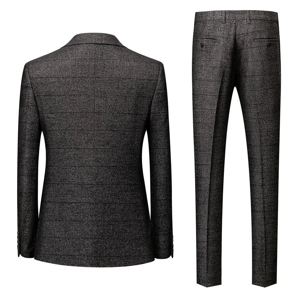 Checked Men Suit - Business Formal Attire - Checked Suit - Guocali