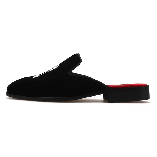 Chess Embroidery Velvet Slip-On Shoes UNISEX -Guocali