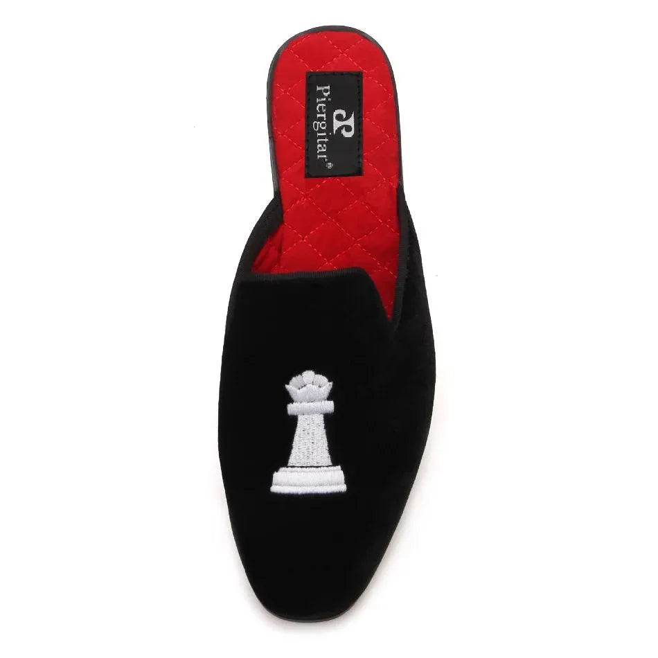 Chess Embroidery Velvet Slip-On Shoes UNISEX - Sandals - Guocali