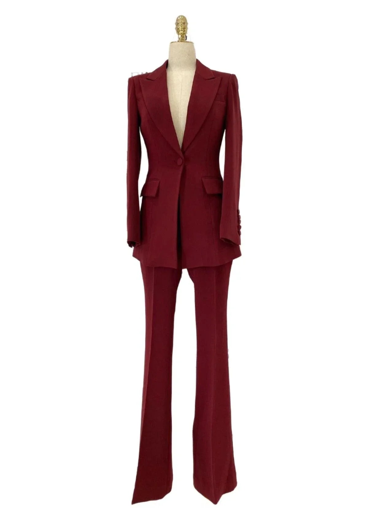 Chic, Elegant Women's Pant Suit - Solid One-Button