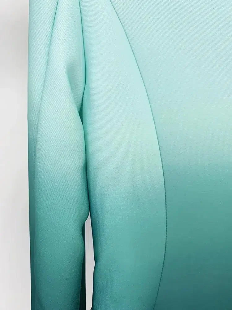 Chic Women's Pant Suit - Gradient Zipper