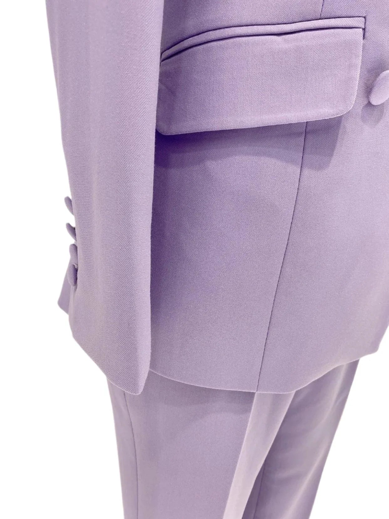 Chic Women's Pant Suit - Solid Double-Breasted