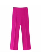 Chic Women's Pant Suit - Solid Single-Breasted