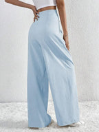Chic Women Wide Leg Pants – High Rise Pleated -Guocali