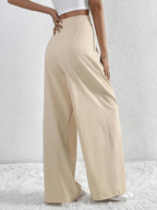 Chic Women Wide Leg Pants – High Rise Pleated -Guocali