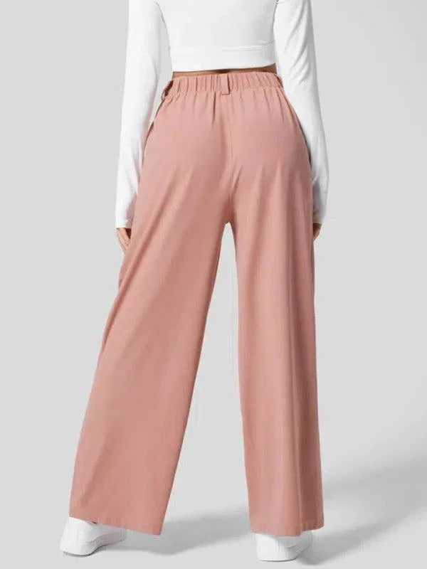 Chic Women Wide Leg Pants – High-Waist Stretchable -Guocali