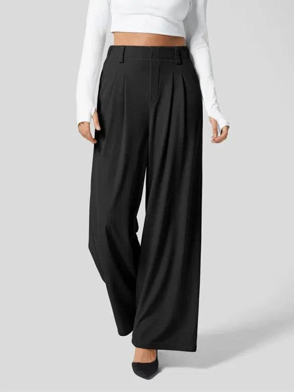 Chic Women Wide Leg Pants – High-Waist Stretchable -Guocali