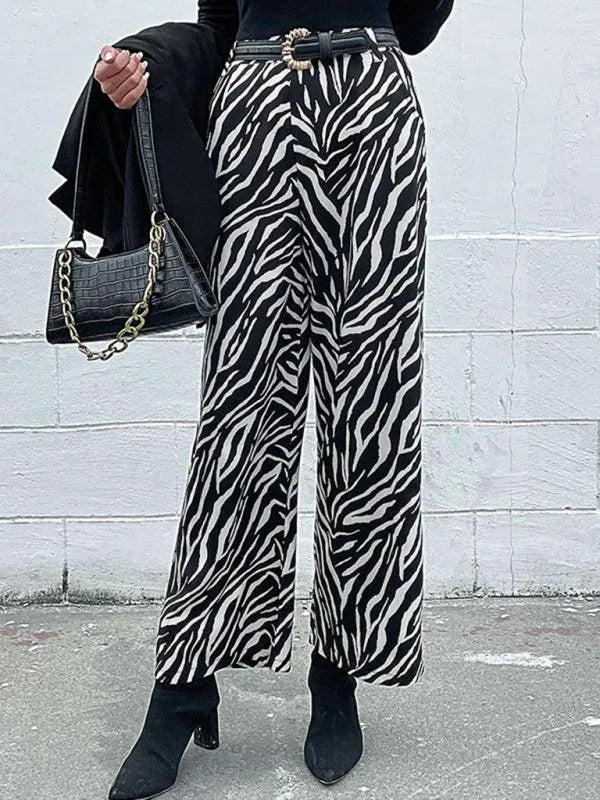 Chic Women Wide Leg Pants – High-Waist Wrinkle-Resistant -Guocali