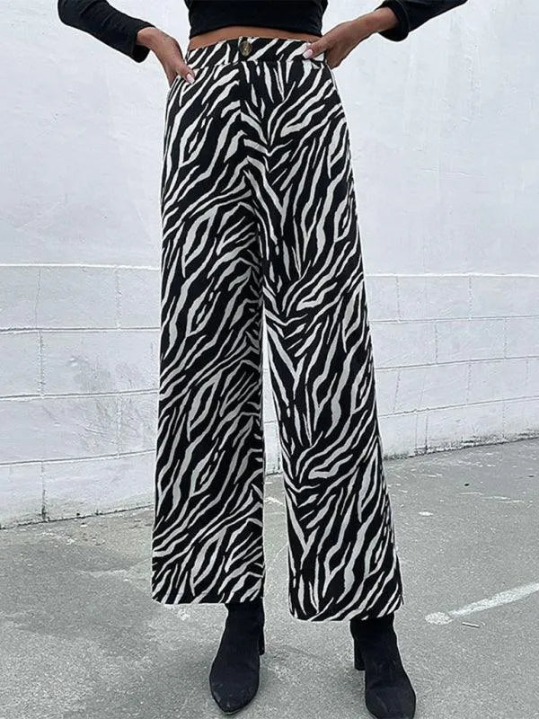 Chic Women Wide Leg Pants – High-Waist Wrinkle-Resistant -Guocali