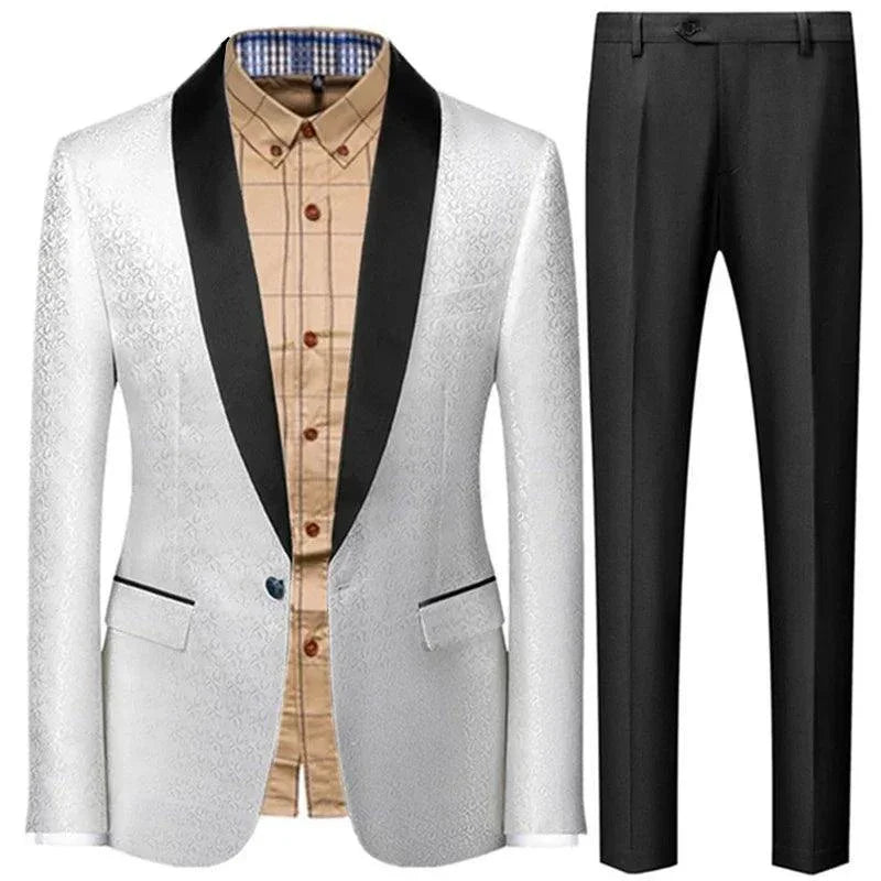 Elegant Men’s Tuxedo Suit - Texture Single-Breasted