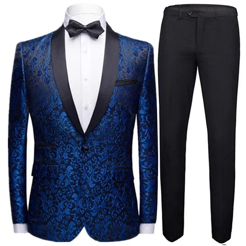 Elegant Men’s Tuxedo Suit - Texture Single-Breasted