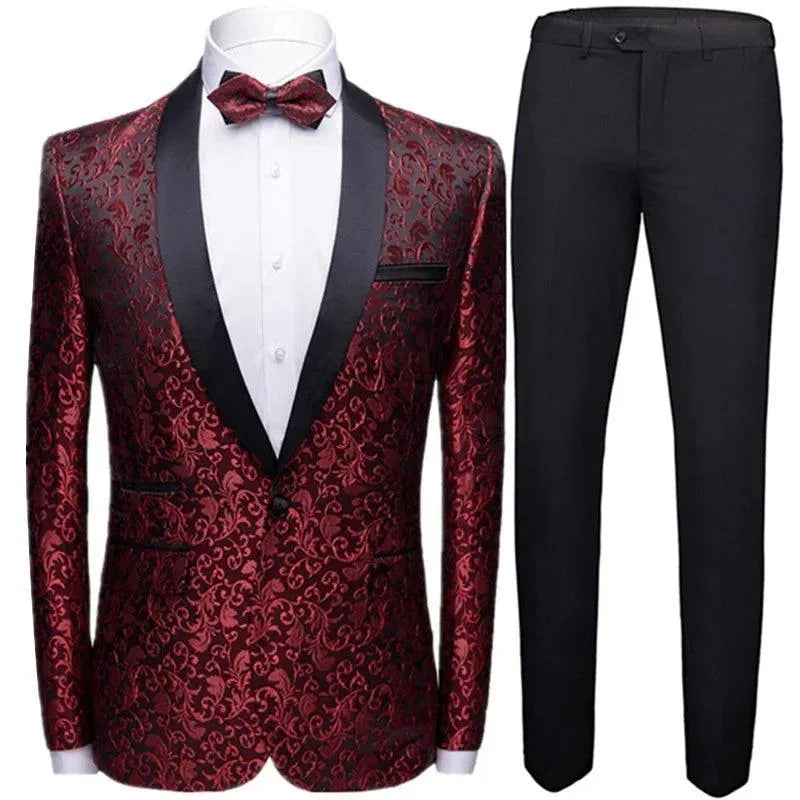 Elegant Men’s Tuxedo Suit - Texture Single-Breasted