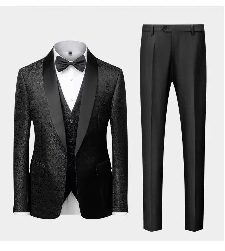 Classic 3-Piece Tuxedo Suit for Men - Wedding Party Attire - Tuxedo Suit - Guocali