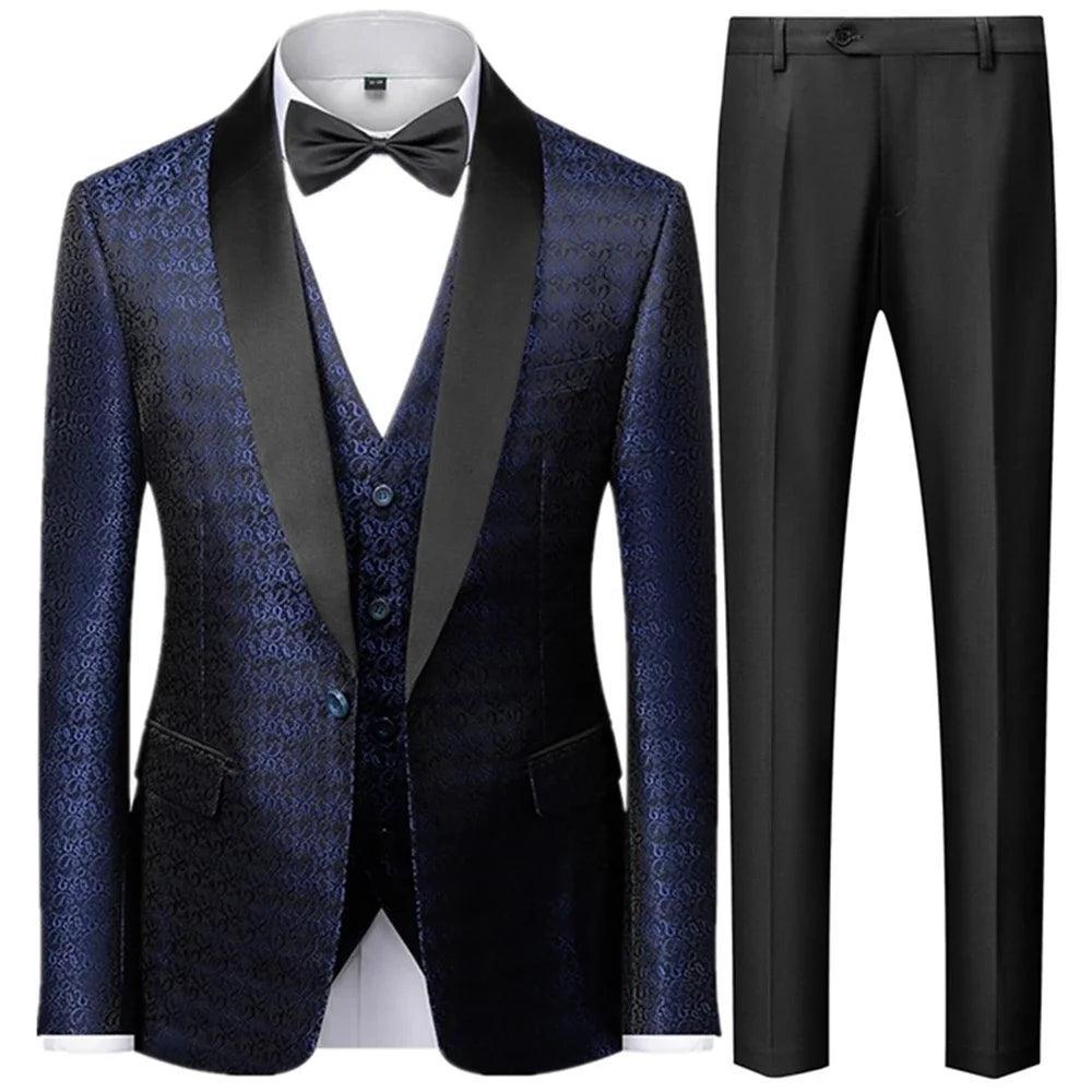 Classic 3-Piece Tuxedo Suit for Men - Wedding Party Attire - Tuxedo Suit - Guocali