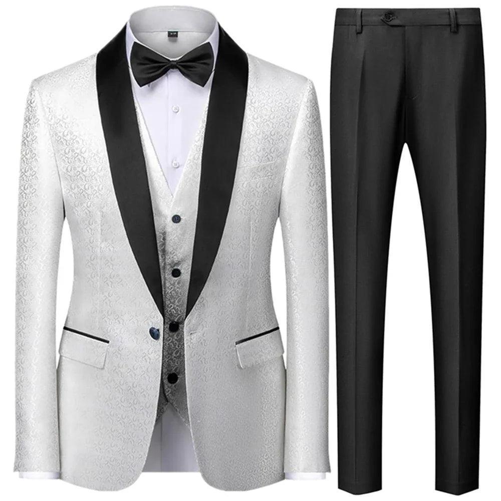 Classic 3-Piece Tuxedo Suit for Men - Wedding Party Attire - Tuxedo Suit - Guocali