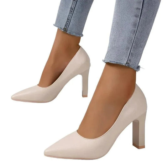 Classic Heel Women Pumps Pointed Toe - Pumps Shoes - Guocali