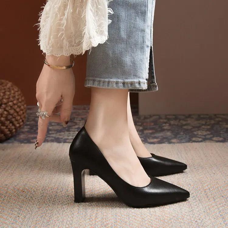 Classic Heel Women Pumps Pointed Toe - Pumps Shoes - Guocali