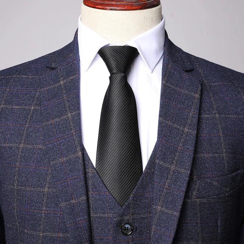 Classy Checked Men's Suit - Formal Business Attire - Checked Suit - Guocali