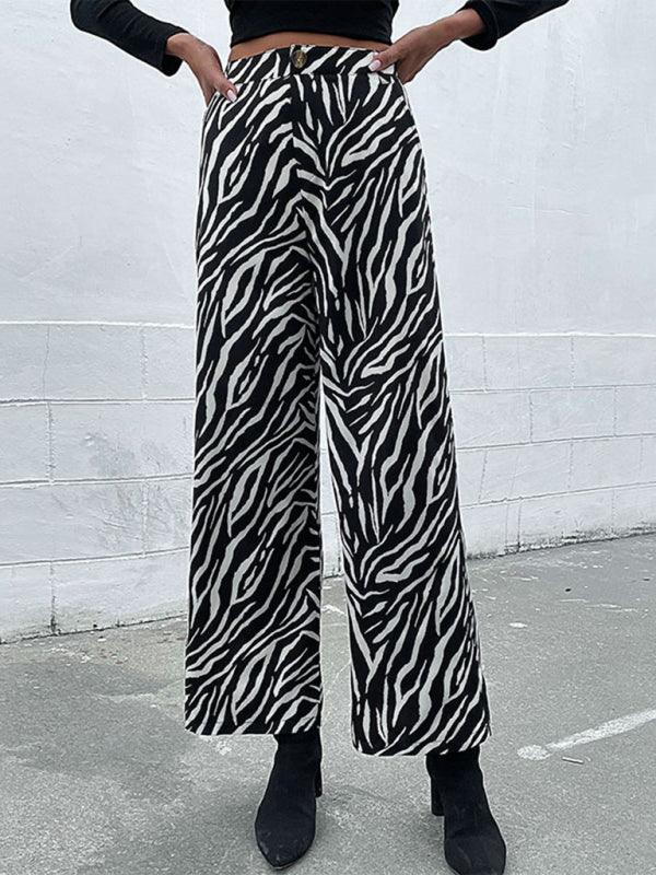 Commuter Pants Zebra Print Wide Leg Pants - Wide Leg Pants - Guocali