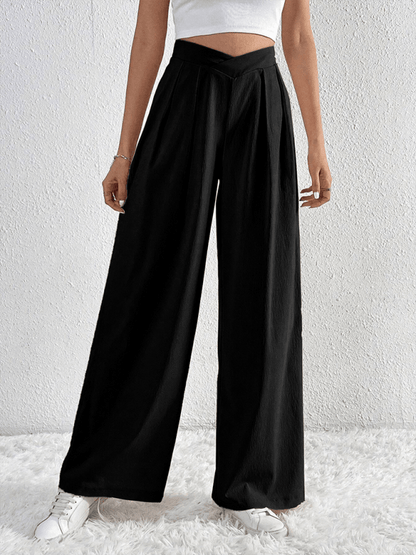 Commuter Style Pleated Wide Leg Pants - Wide Leg Pants - Guocali