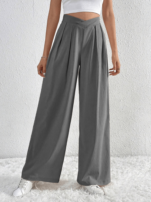 Commuter Style Pleated Wide Leg Pants - Wide Leg Pants - Guocali