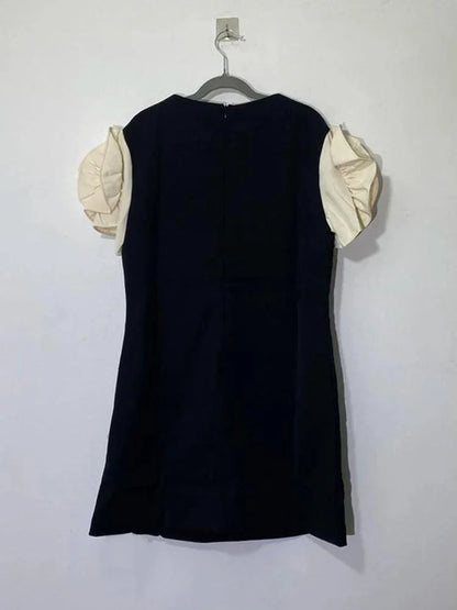 Contrasting Splicing Flower Short Dress -Guocali