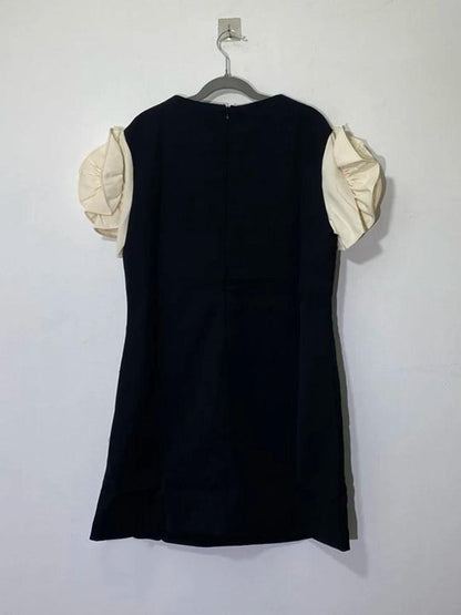 Contrasting Splicing Flower Short Dress - Short Dress - Guocali
