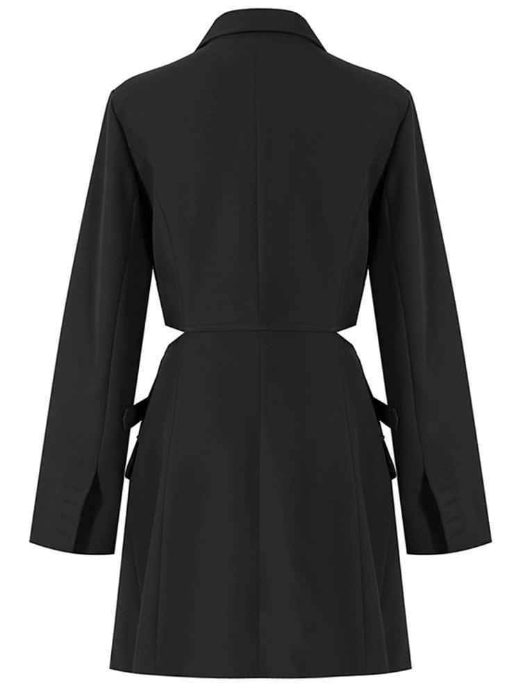 Cross Buckle Women Blazer Dress - Blazer Dress - Guocali