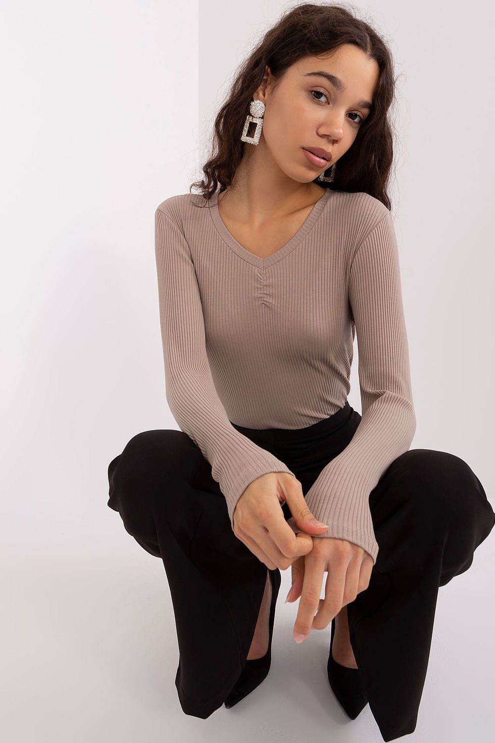 Women's Cotton Blouse - Solid Waist Length