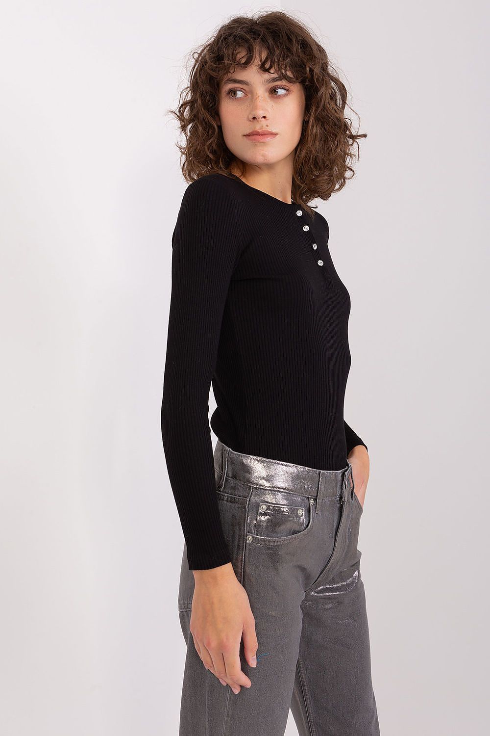 Women's Button-Down Casual Blouse - Striped Waist Length