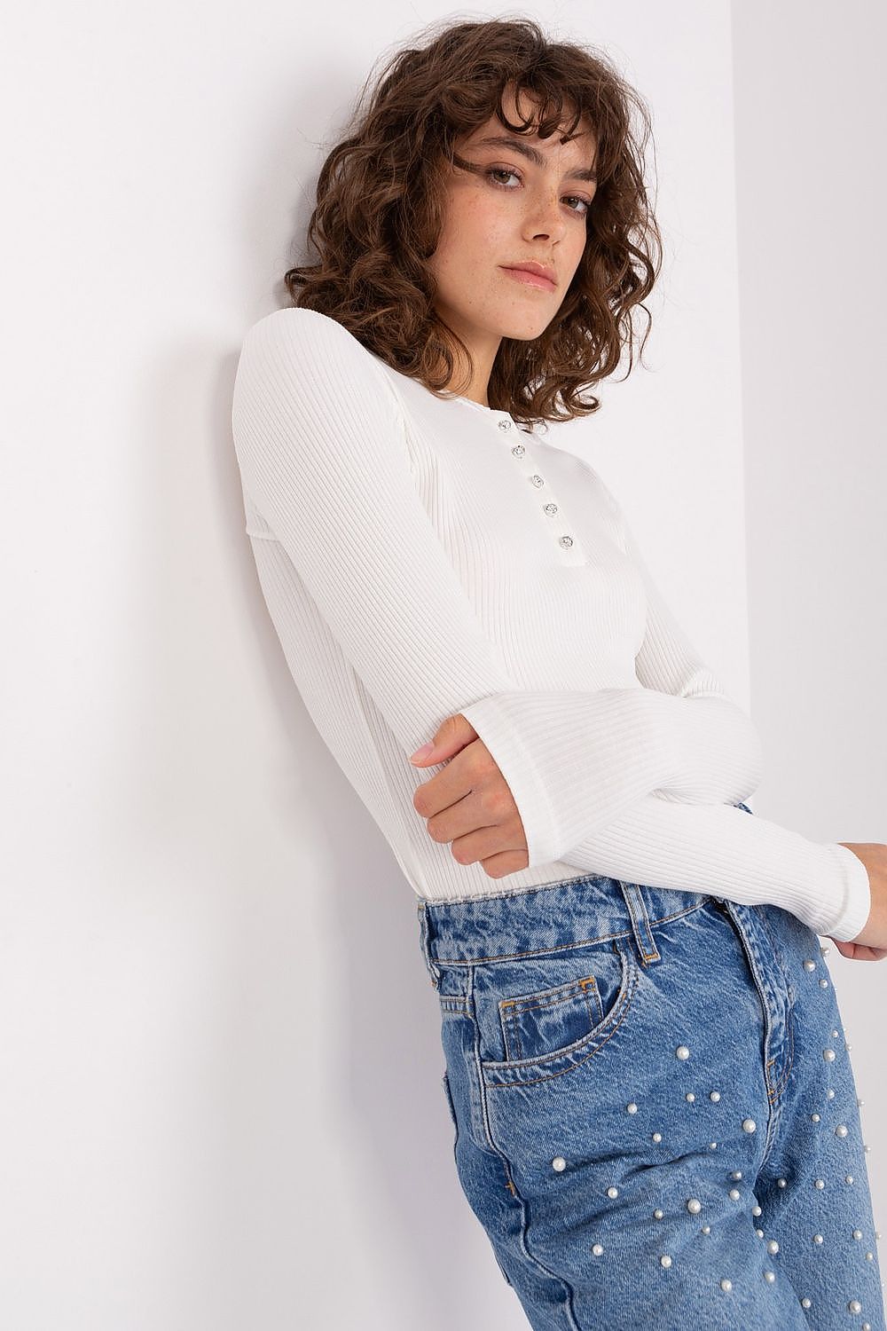 Women's Button-Down Casual Blouse - Striped Waist Length