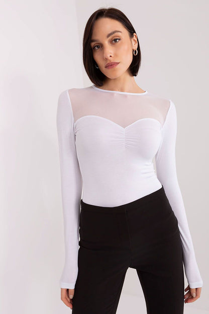Women's Long-Sleeve Blouse - Solid Waist Length