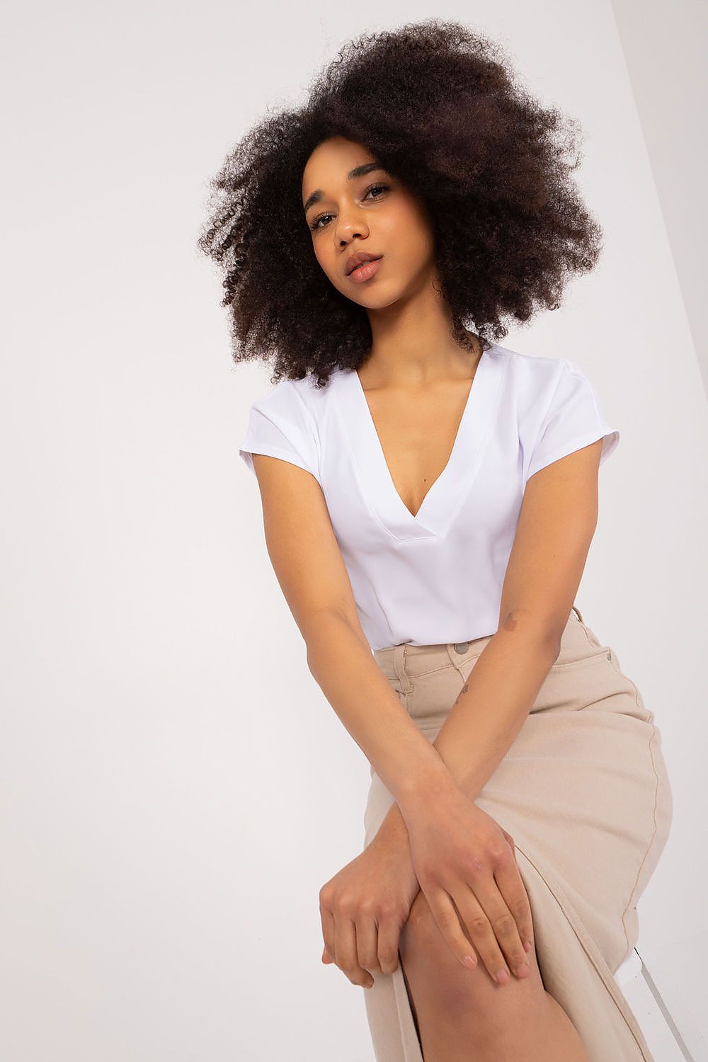 Women's Casual Blouse - Solid Hip Length