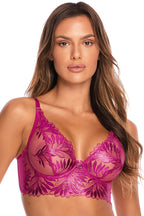 Longline Bra Pink Floral Support-Women Bra-GUOCALI