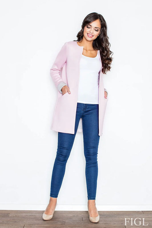 Women's Coat - With Pockets Elegant - Pink