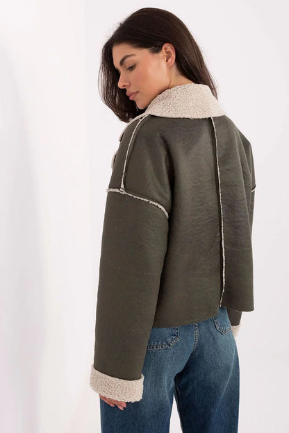 Women's Cropped Jacket - Lightweight Casual - Navy, Beige