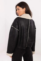 Women's Cropped Jacket - Lightweight Casual - Navy, Beige