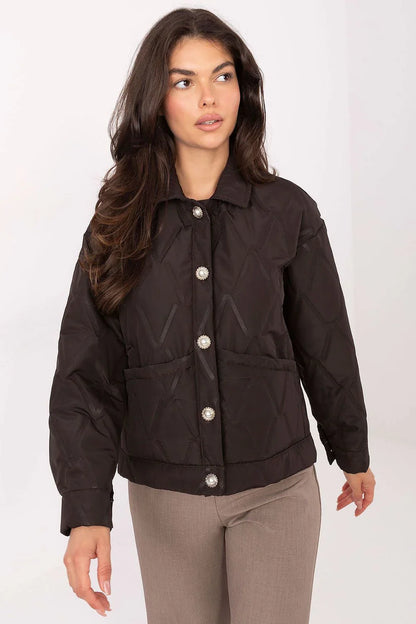 Women's Quilted Jacket - Lightweight Elegant - Brown