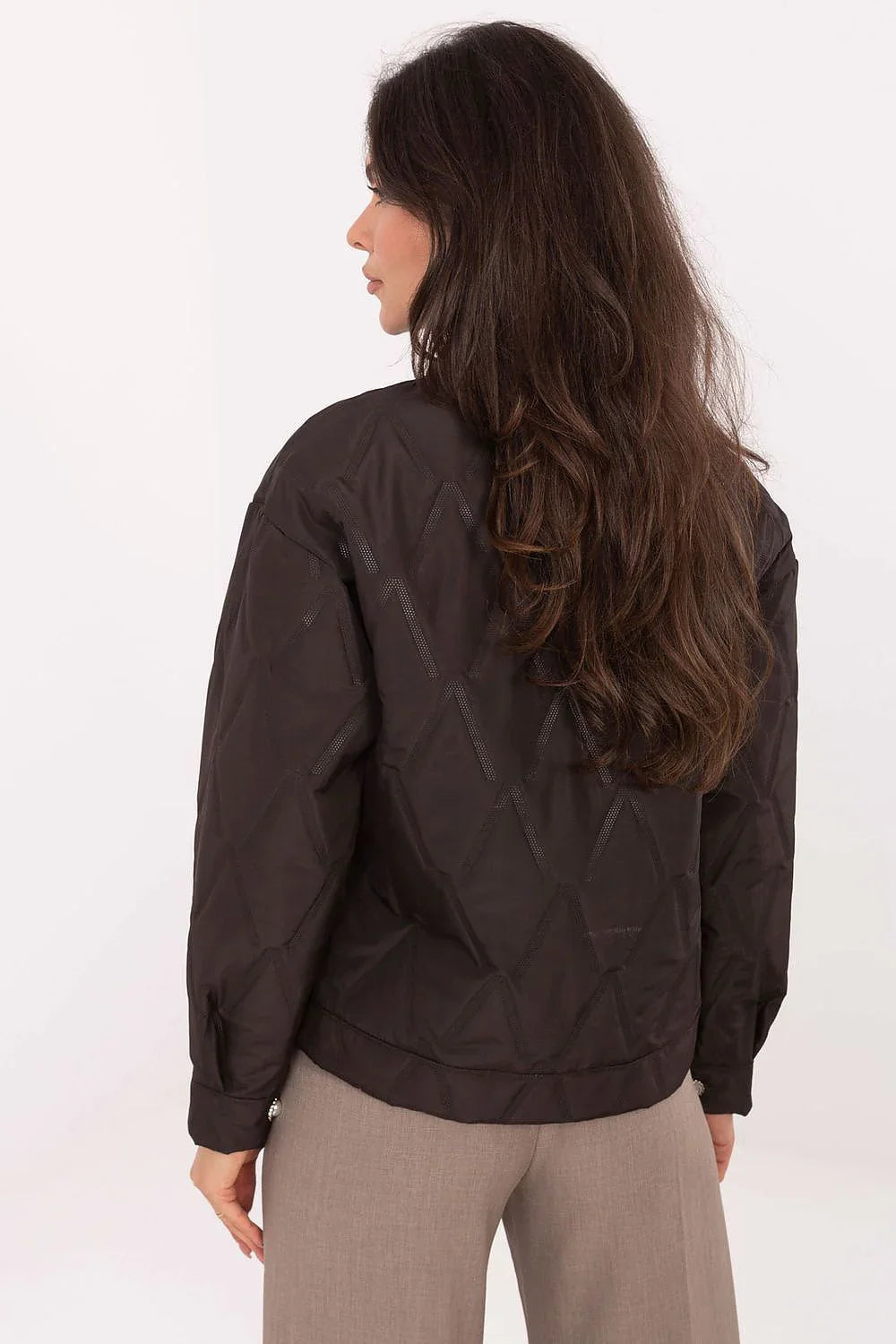 Women's Quilted Jacket - Lightweight Elegant - Brown