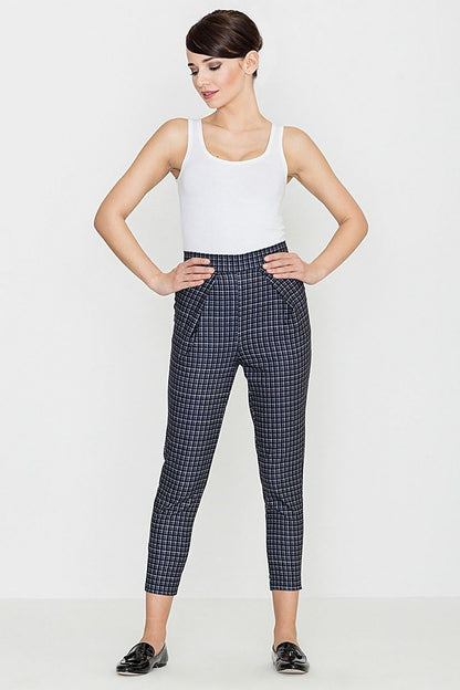 Professional Women Trousers – High Rise Checkered Style