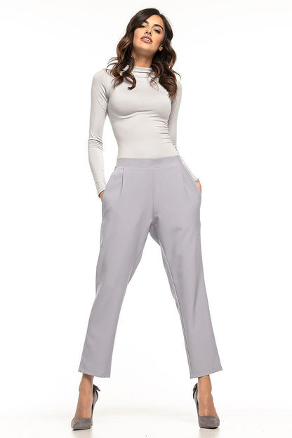 Elegant Women Trousers – Mid Rise Elastic Fit
