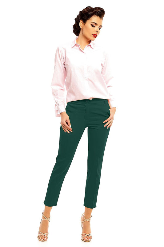 Elegant Women Cropped Pants – High-Rise Slim Fit