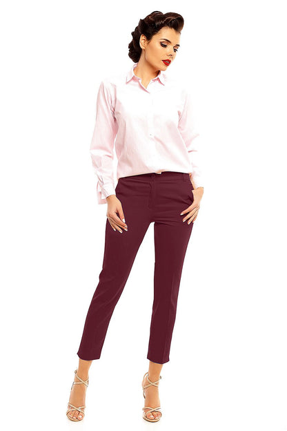 Elegant Women Cropped Pants – High-Rise Slim Fit