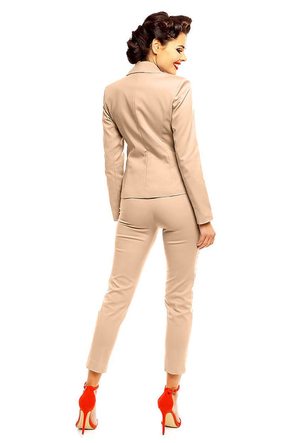 Elegant Women Cropped Pants – High-Waist Zipper Front