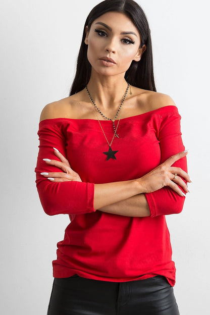 Women's Off-Shoulder Blouse - Solid Waist Length